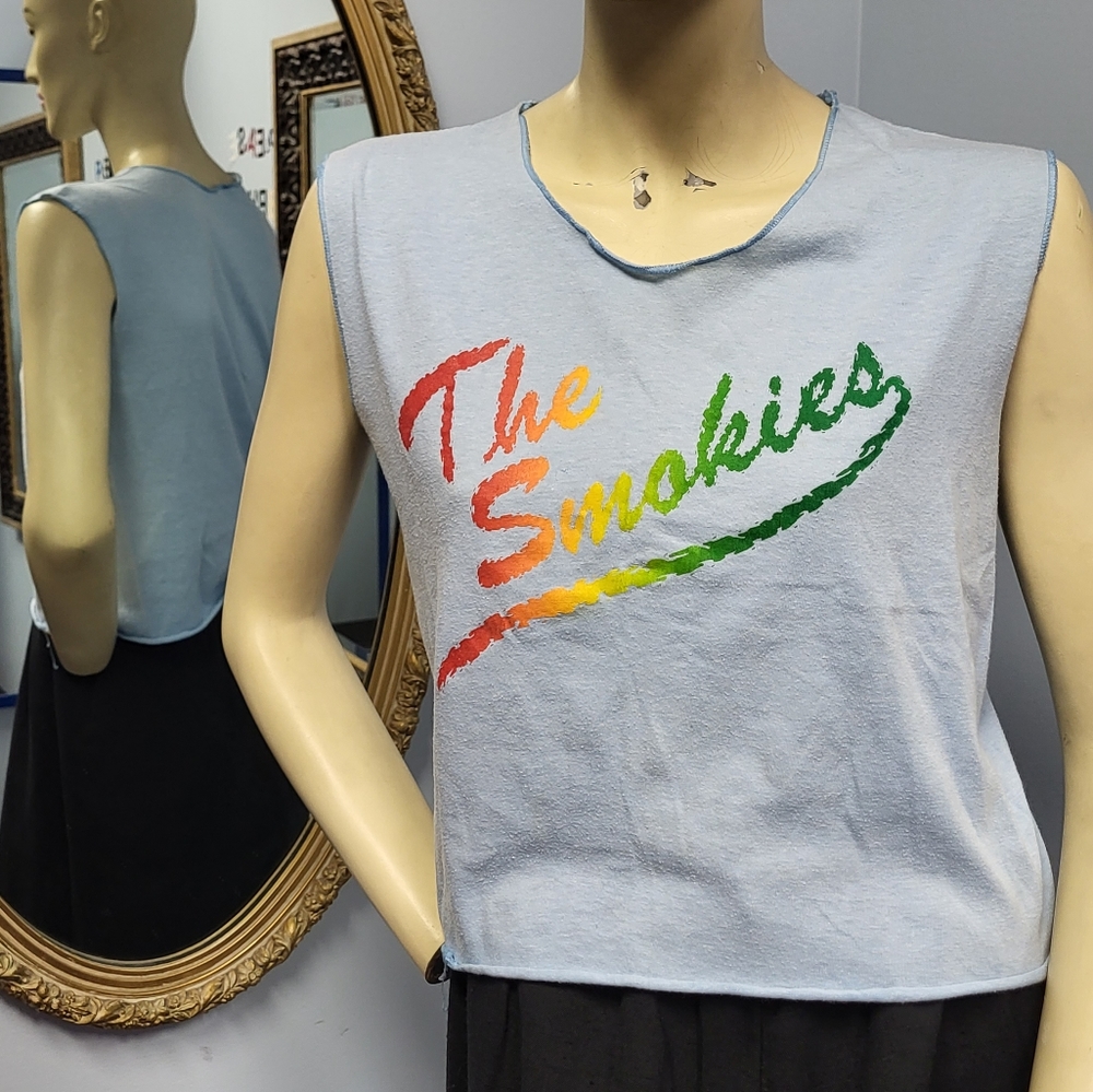 Muscle Shirt VINTAGE Smoky Mountains cropped tank Large pride grunge punk